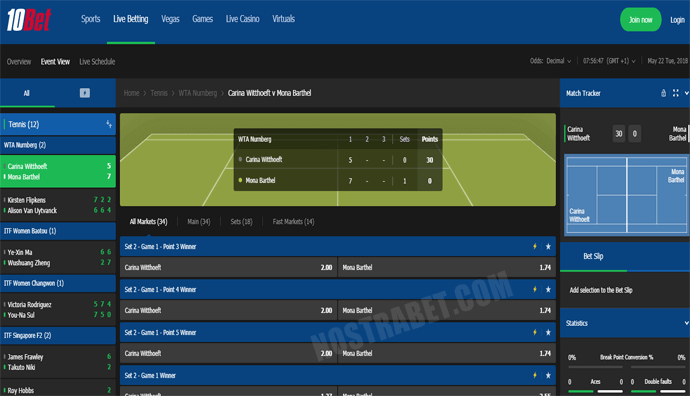 залози на живо от 10bet