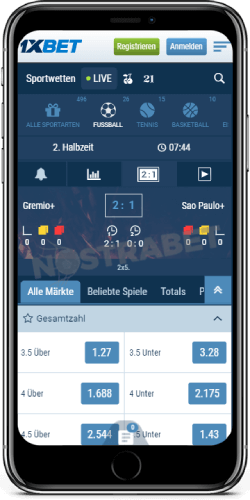 1xBet Mobile Live Wetten 