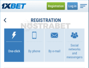 1xbet registration methods