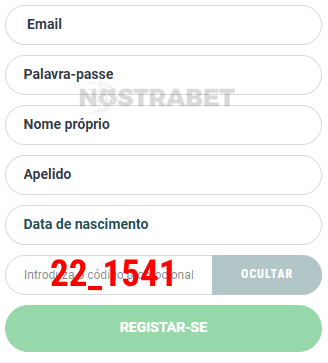 Campo de código de bônus 22Bet