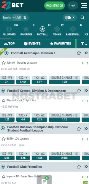 22bet live betting on mobile