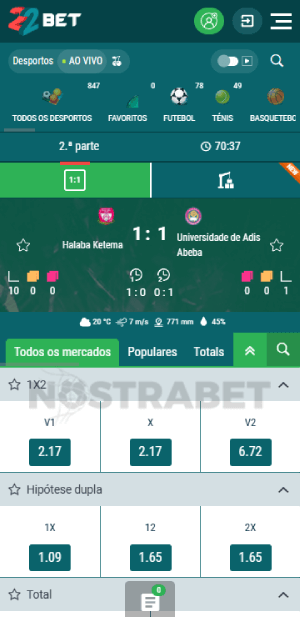22bet desportos ao vivo