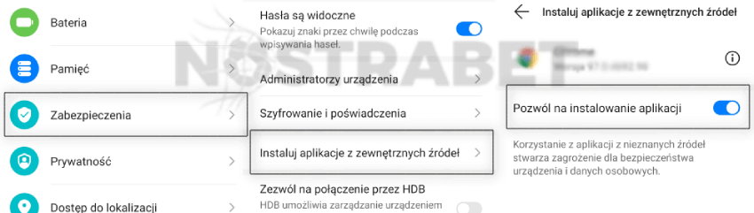 instaluj aplikacje na Androida z nieznanych źródeł