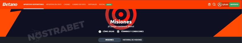 Betano misiones
