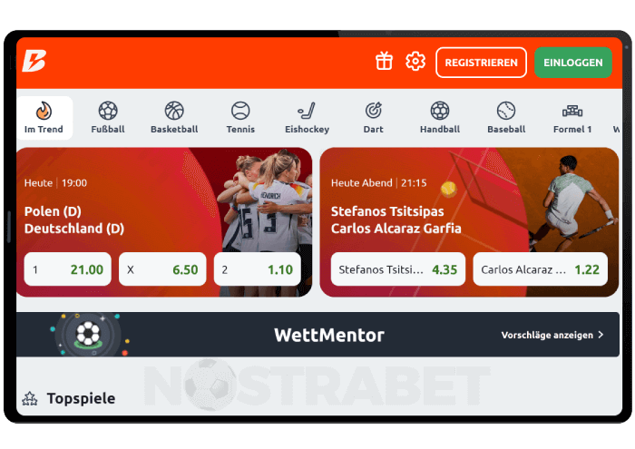 Version der Betano-Website für Mobilgeräte