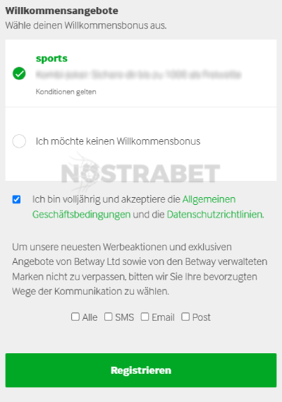betway Bonuscode eingeben