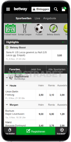 betway-App für Mobilgeräte