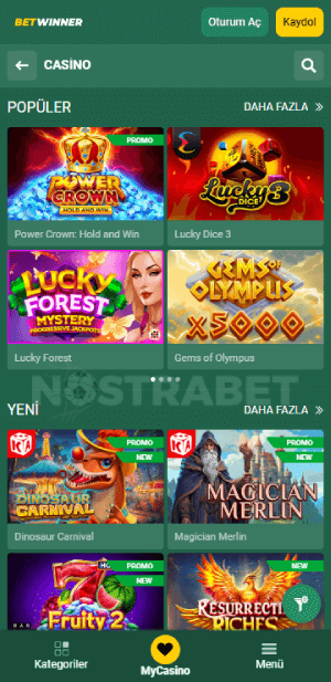 betwinner casino oyunları