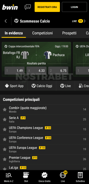 bwin scommesse calcio