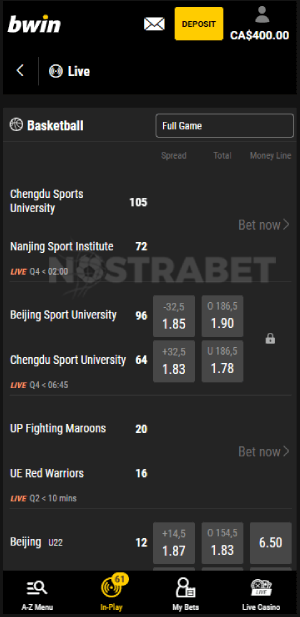 bwin live betting canada