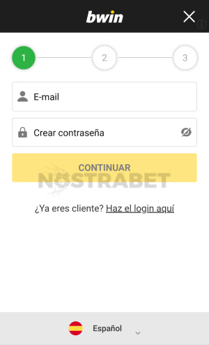 Bwin registro móvil