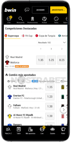 Bwin versión de móvil