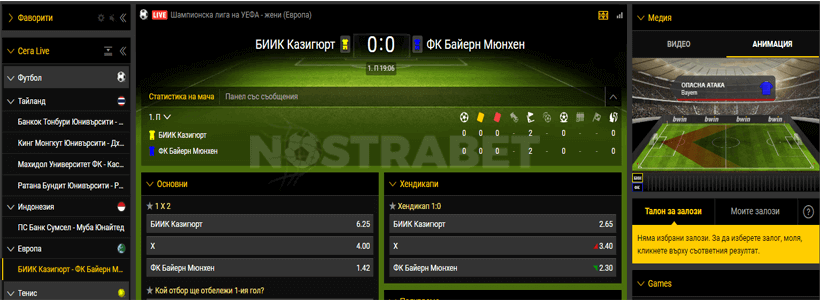 bwin стратегия за залози на живо