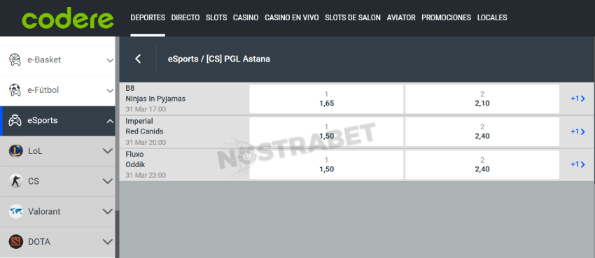 Codere deportes electrónicos