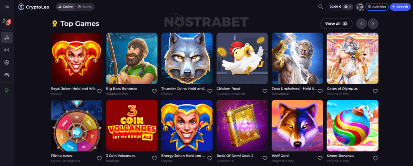 cryptoleo casino games