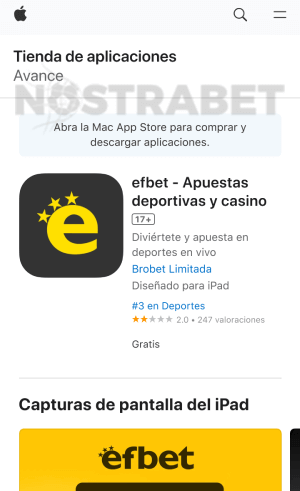 Efbet iOS app descargar