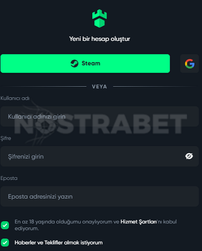 kayıt adımları gamdom casino