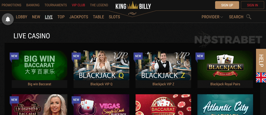 king billy live casino