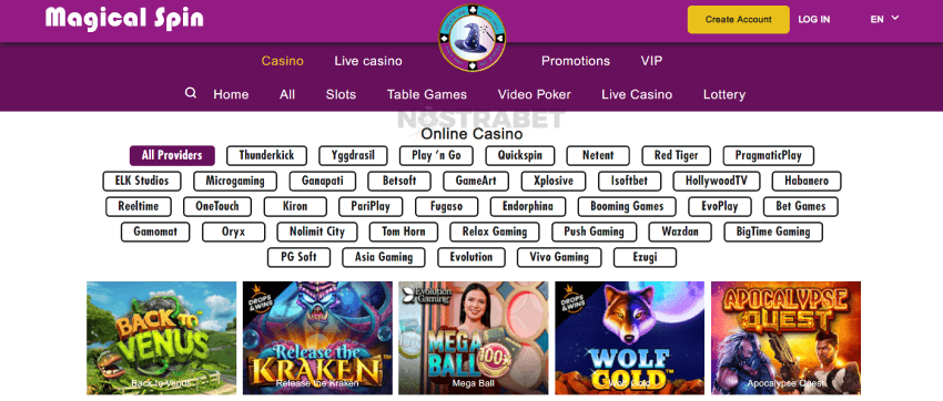 Magical Spin Casino Games