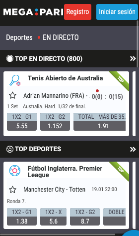 Aplicación Móvil MegaPari España