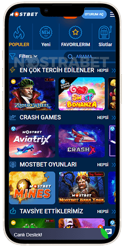 Mostbet iOS Casino Oyunları