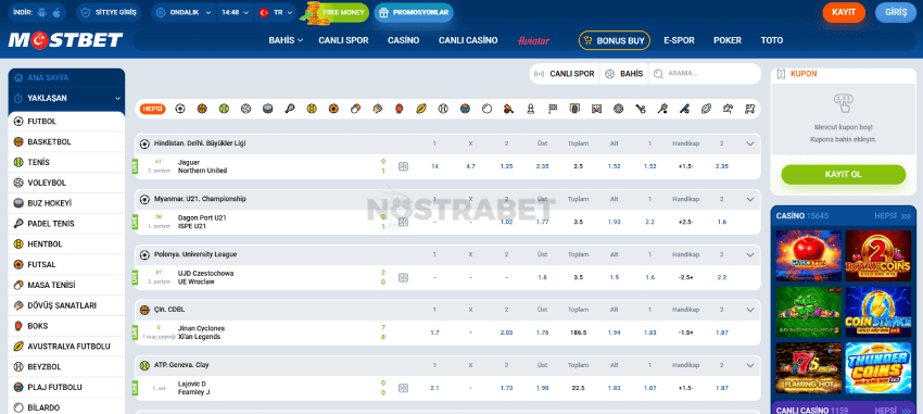 mostbet sporları