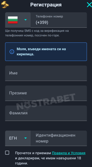 Palms bet Регистрация - Лични Данни
