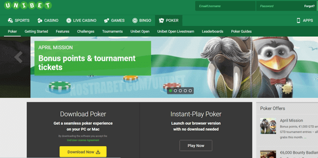 покер от Unibet