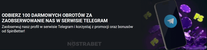 spinbetter bonus telegramowy