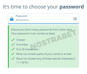 sportingbet create password