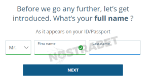 sportingbet registration step 3