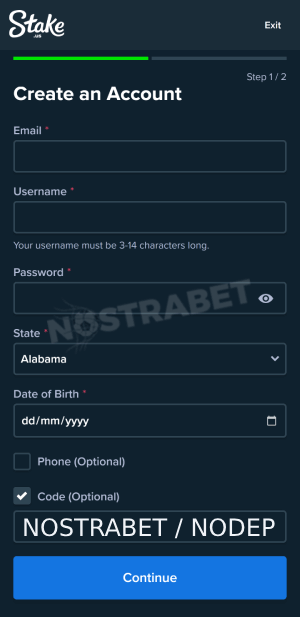 Stake.us registration