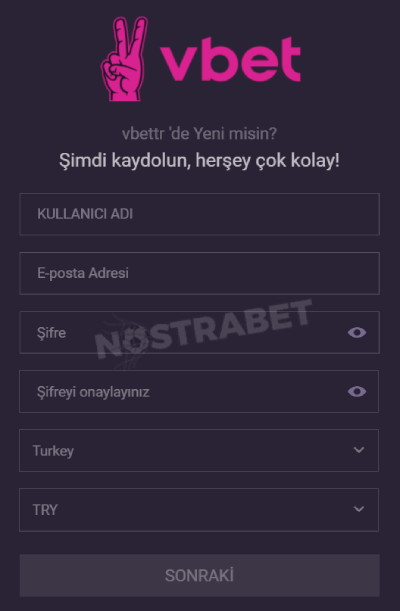 vbet kaydı