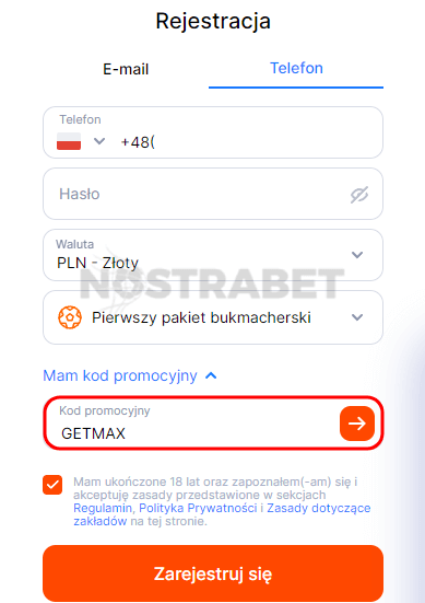 wprowadź kod bonusowy vulkanbet
