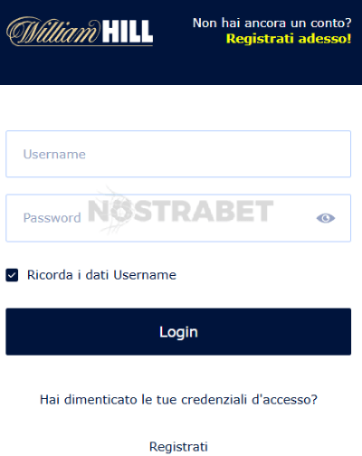 accesso william hill