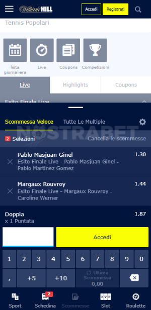 william hill piazza una scommessa